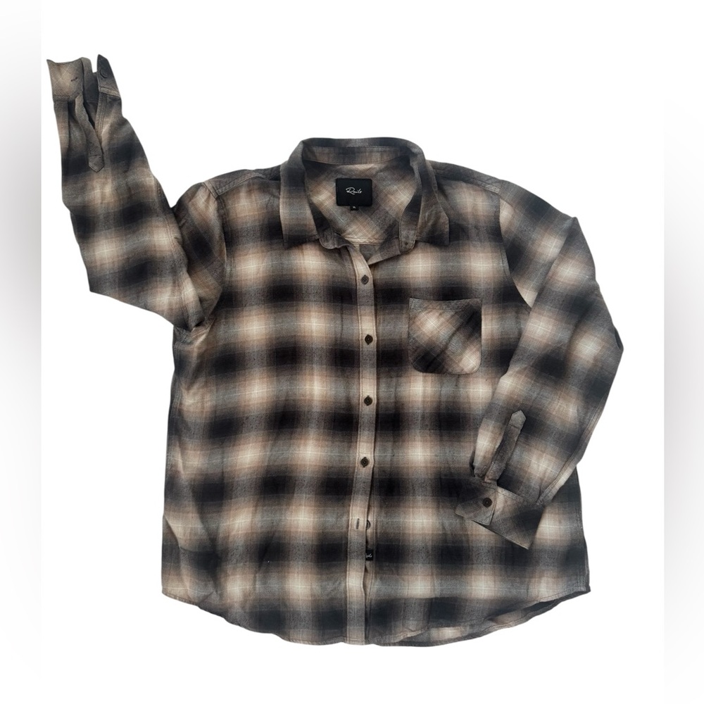 Rails Plaid Button Down Shirt Soft Flannel Neutral Size XL